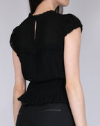SILENT DISCIPLINE BLOUSE — BLACK