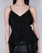 FATAL BLOOM CAMI — BLACK