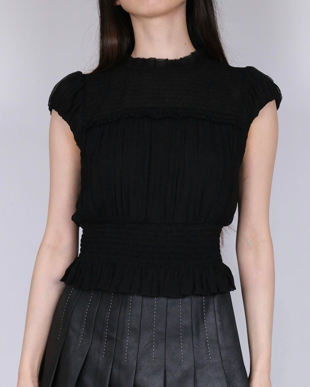 SILENT DISCIPLINE BLOUSE — BLACK