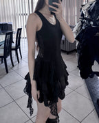 OPEN SECRET TANK TOP — BLACK