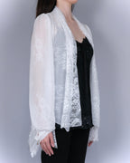 MOONLIT VEIL BLOUSE — WHITE