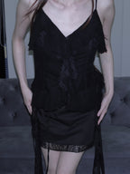 FATAL BLOOM CAMI — BLACK