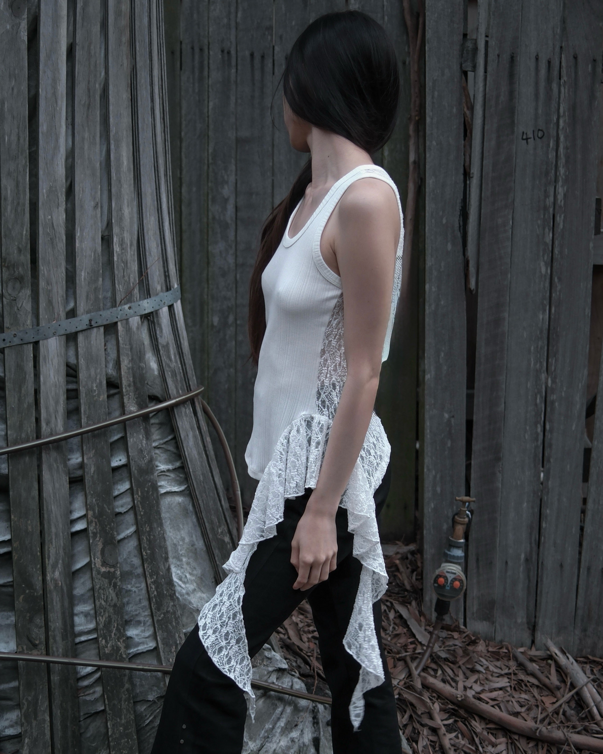 OPEN SECRET TANK TOP — WHITE