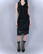 SHADOW LACE MIDI SKIRT